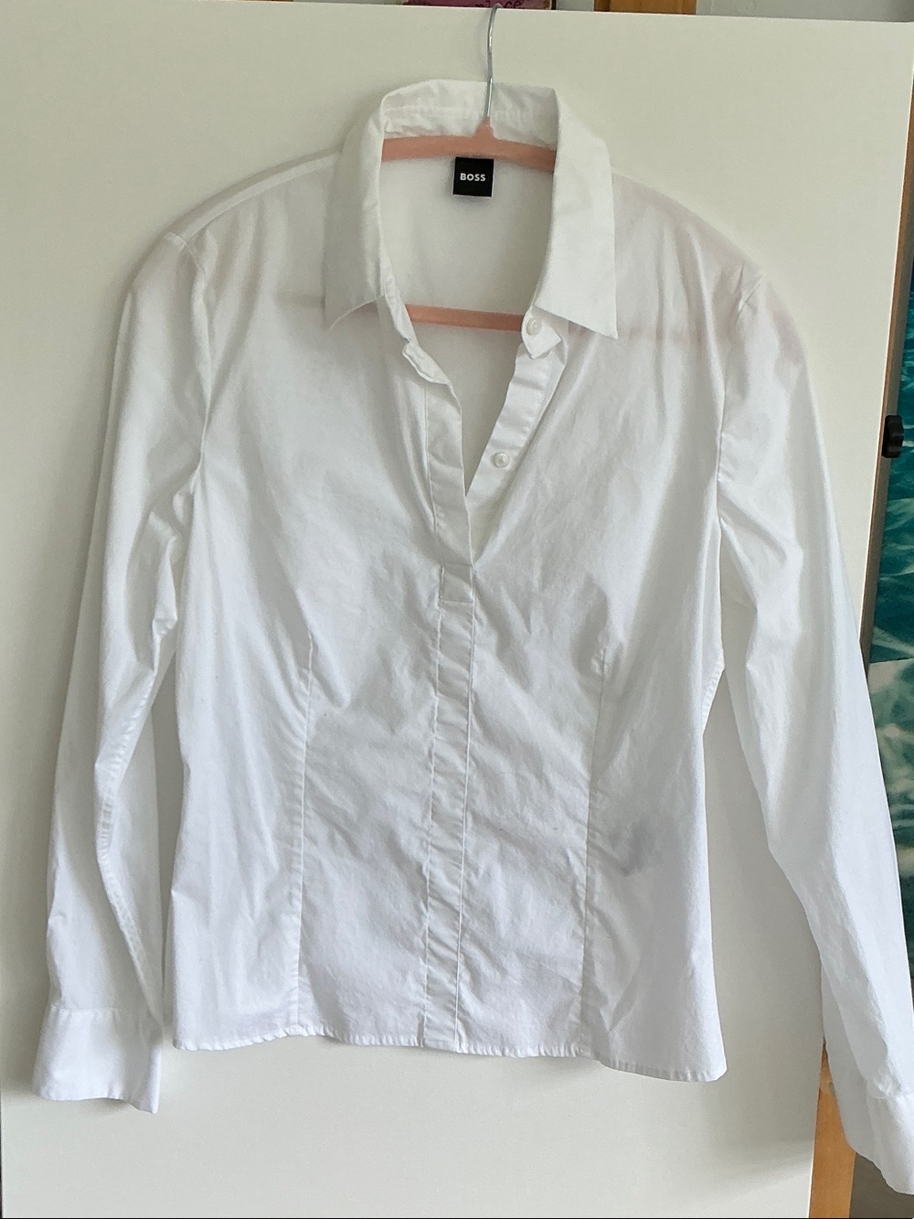 BOSS White Long-Sleeve Button-Down Shirt for Women